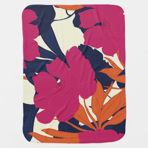 Floral elegance abstract pattern baby blanket