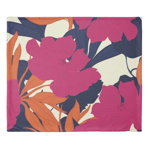 Floral elegance abstract pattern duvet cover