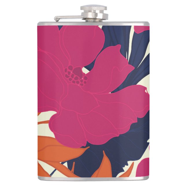 Floral elegance: abstract pattern flask (Front)
