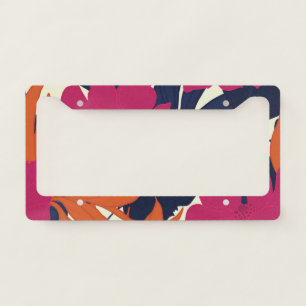 Floral elegance: abstract pattern license plate frame