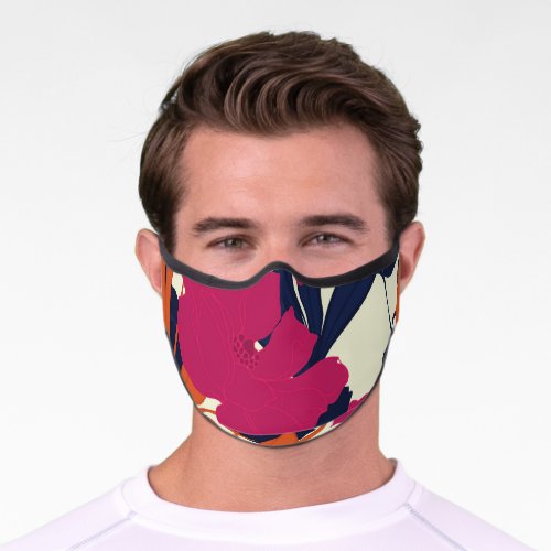 Floral elegance abstract pattern premium face mask