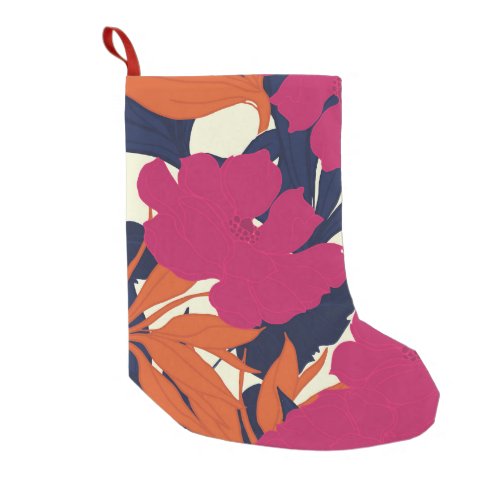 Floral elegance abstract pattern small christmas stocking