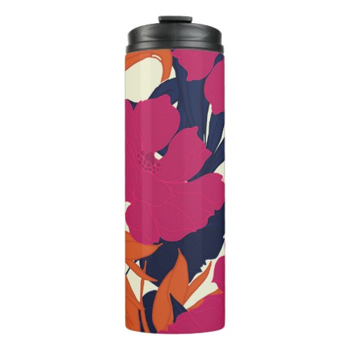 Floral elegance abstract pattern thermal tumbler