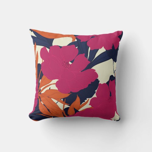 Floral elegance abstract pattern throw pillow