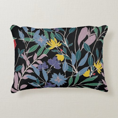 Floral Elegance Abstract Vintage Background Accent Pillow