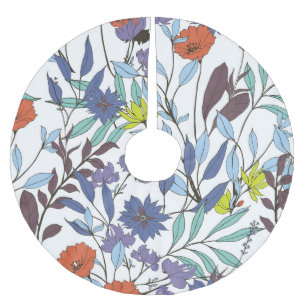 Floral Elegance, Abstract Vintage Background. Brushed Polyester Tree Skirt