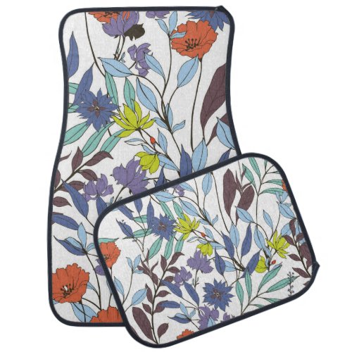 Floral Elegance Abstract Vintage Background Car Floor Mat