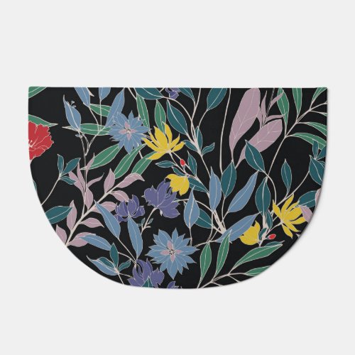 Floral Elegance Abstract Vintage Background Doormat