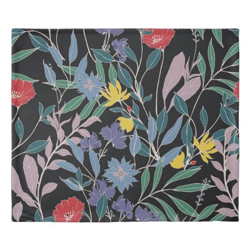 Floral Elegance Abstract Vintage Background Duvet Cover