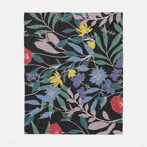 Floral Elegance Abstract Vintage Background Fleece Blanket