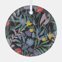 Floral Elegance: Abstract Vintage Background Glass Ornament