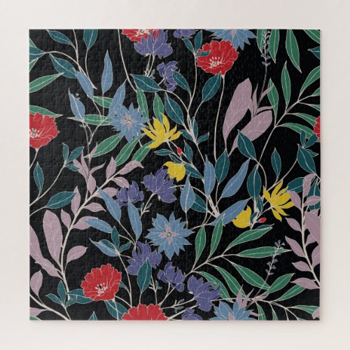 Floral Elegance Abstract Vintage Background Jigsaw Puzzle