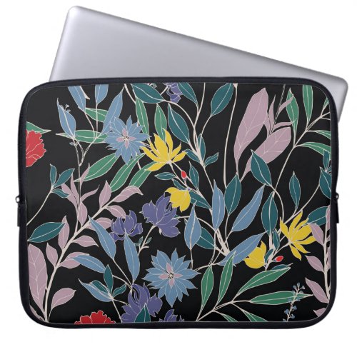 Floral Elegance Abstract Vintage Background Laptop Sleeve
