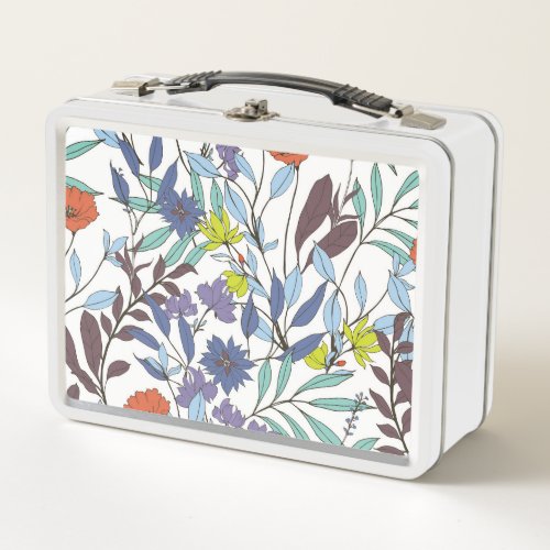 Floral Elegance Abstract Vintage Background Metal Lunch Box