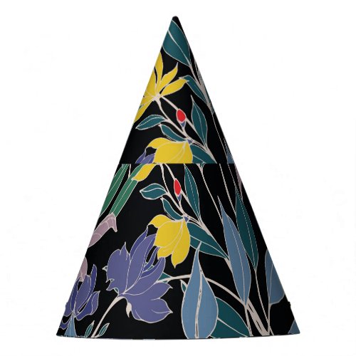 Floral Elegance Abstract Vintage Background Party Hat