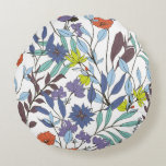 Floral Elegance, Abstract Vintage Background. Round Pillow