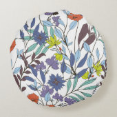 Floral Elegance, Abstract Vintage Background. Round Pillow (Back)