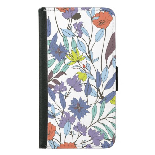 Floral Elegance Abstract Vintage Background Samsung Galaxy S5 Wallet Case