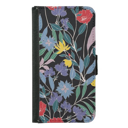 Floral Elegance Abstract Vintage Background Samsung Galaxy S5 Wallet Case