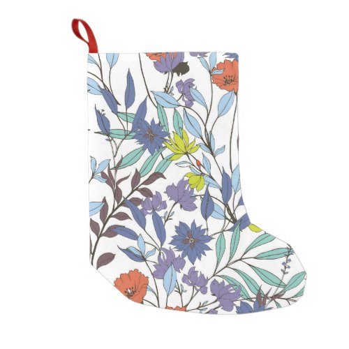 Floral Elegance Abstract Vintage Background Small Christmas Stocking