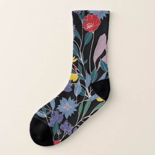 Floral Elegance Abstract Vintage Background Socks