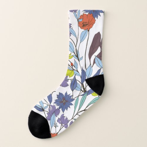 Floral Elegance Abstract Vintage Background Socks