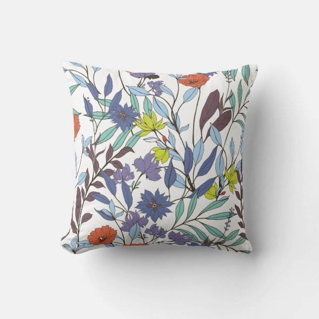 Floral Elegance, Abstract Vintage Background. Throw Pillow (Front)