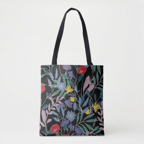 Floral Elegance Abstract Vintage Background Tote Bag