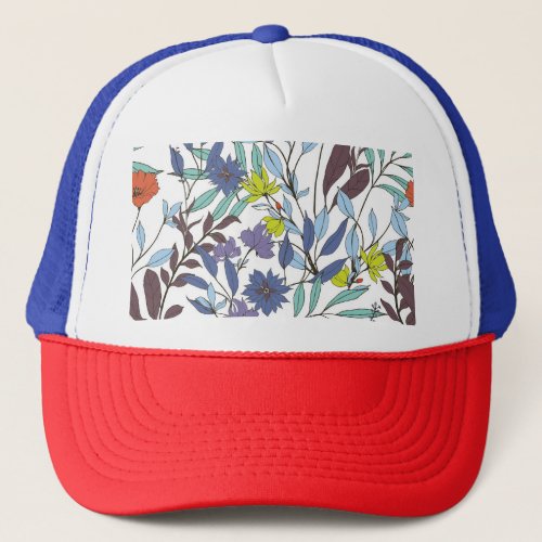 Floral Elegance Abstract Vintage Background Trucker Hat
