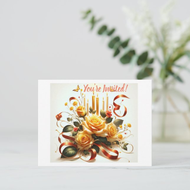 Floral Elegance: Celebration in Bloom Invitation Postcard (Standing Front)