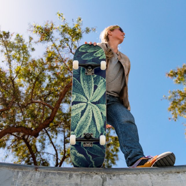 Floral Elegance: Frozen Plants Skateboard (Outdoor 1)