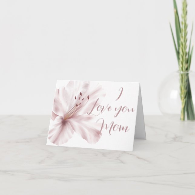 Floral Elegance "I love you Mom" Custom  Thank You Card (Front)