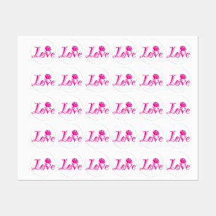 Floral Elegance: Love Illustrated with Rose Kids' Labels