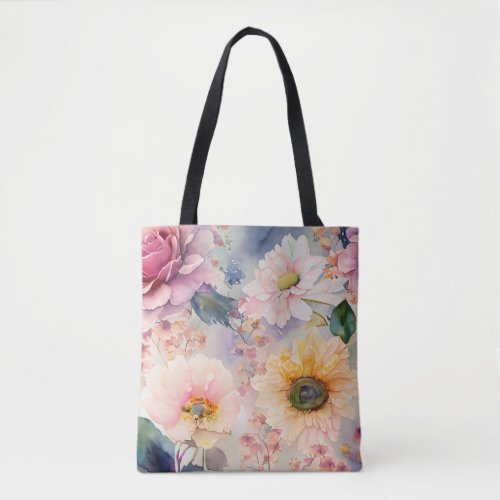 Floral Elegance Medium All_Over_Print Tote Bag