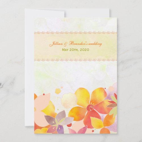 Watercolor Flowers Cute Spring Wedding Invitations