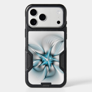 Floral Elegance Modern Abstract Blue Fractal Art iPhone 17 Pro Max Case