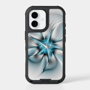 Floral Elegance Modern Abstract Blue Fractal Art iPhone 17 Case