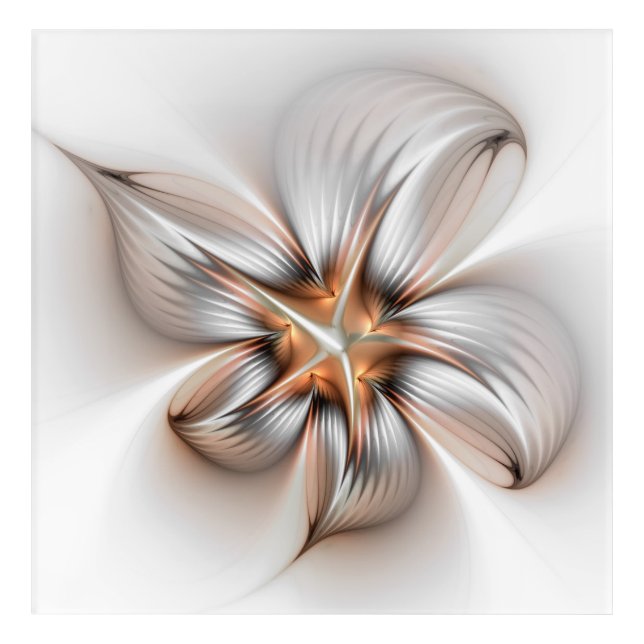 Floral Elegance Modern Abstract Fractal Art (Front)