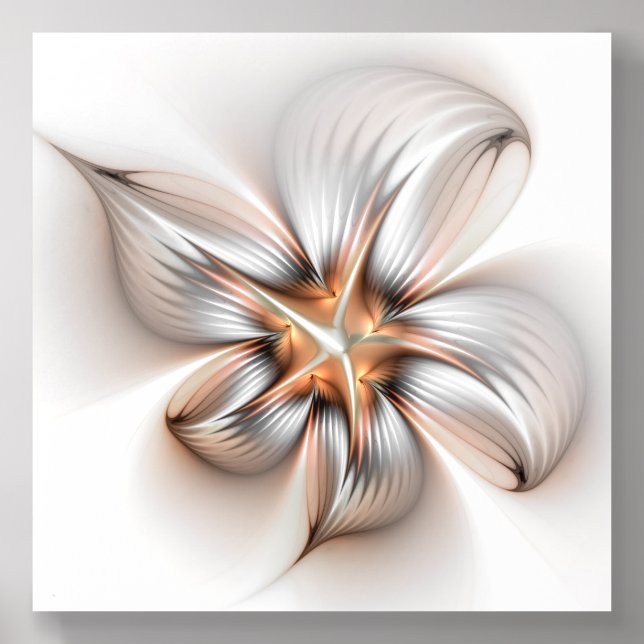 Floral Elegance Modern Abstract Fractal Art Acrylic Photo Tile (Front Set)