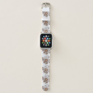 Floral Elegance Modern Abstract Fractal Art Apple Watch Band