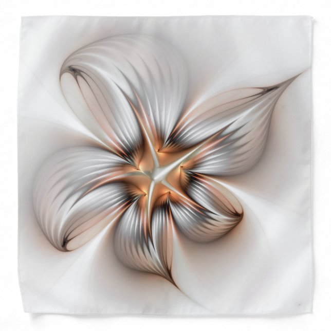 Floral Elegance Modern Abstract Fractal Art Bandana (Front)