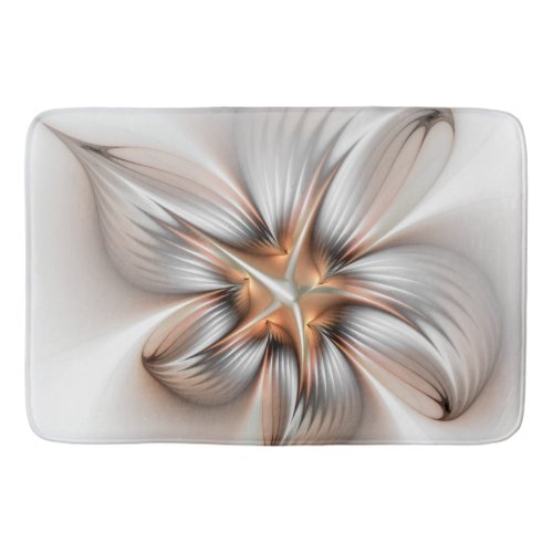 Floral Elegance Modern Abstract Fractal Art Bath Mat