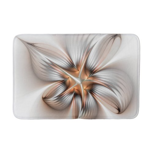 Floral Elegance Modern Abstract Fractal Art Bath Mat