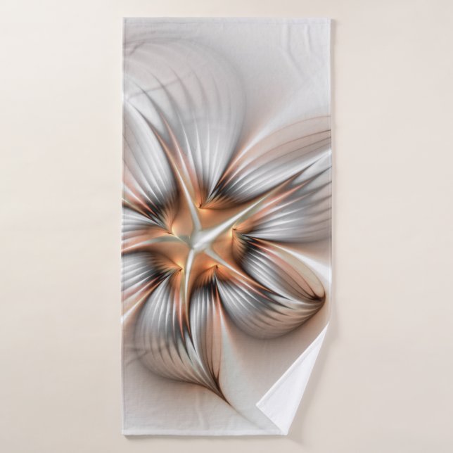 Floral Elegance Modern Abstract Fractal Art Bath Towel (Bath Towel)