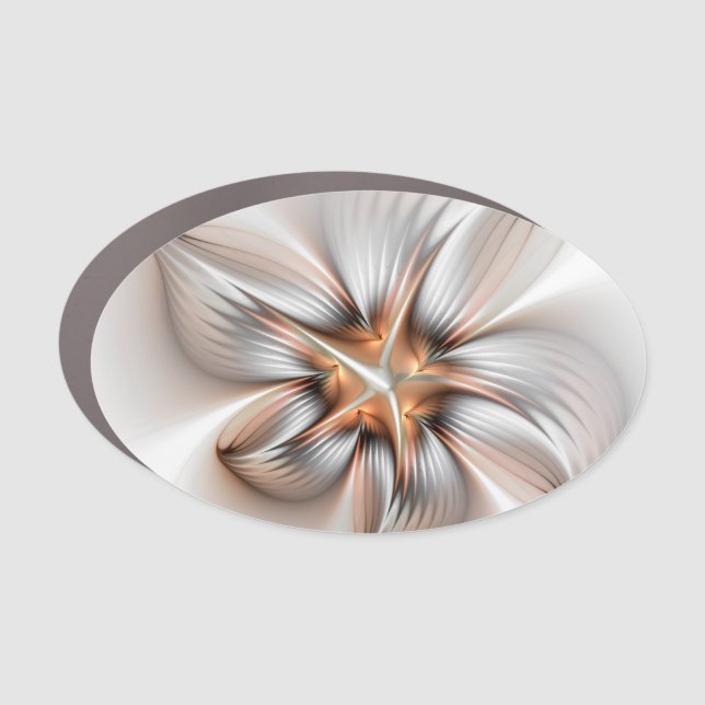 Floral Elegance Modern Abstract Fractal Art Car Magnet (Front)