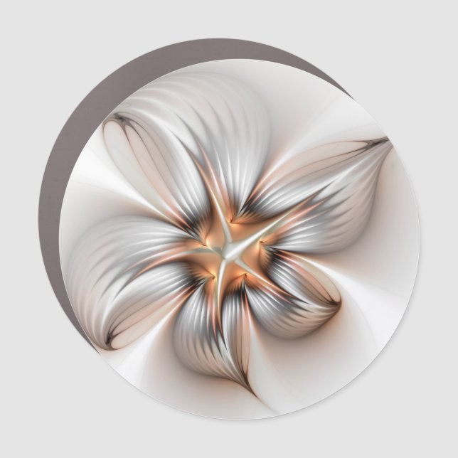 Floral Elegance Modern Abstract Fractal Art Car Magnet (Front)