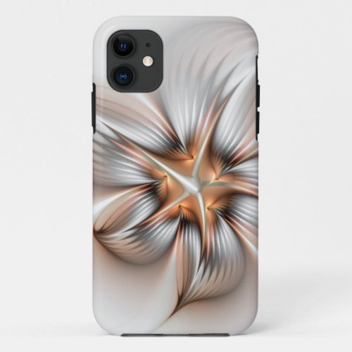 Floral Elegance Modern Abstract Fractal Art iPhone 11 Case