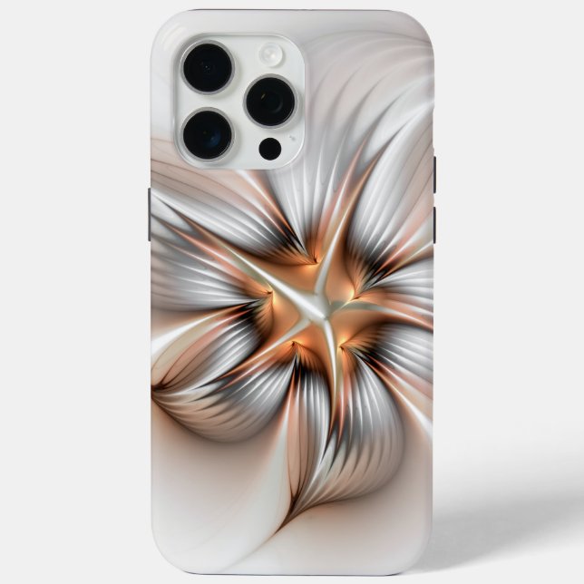 Floral Elegance Modern Abstract Fractal Art Case-Mate iPhone Case (Back)
