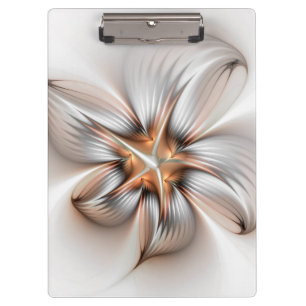 Floral Elegance Modern Abstract Fractal Art Clipboard