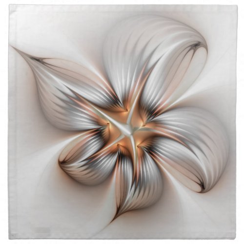 Floral Elegance Modern Abstract Fractal Art Cloth Napkin